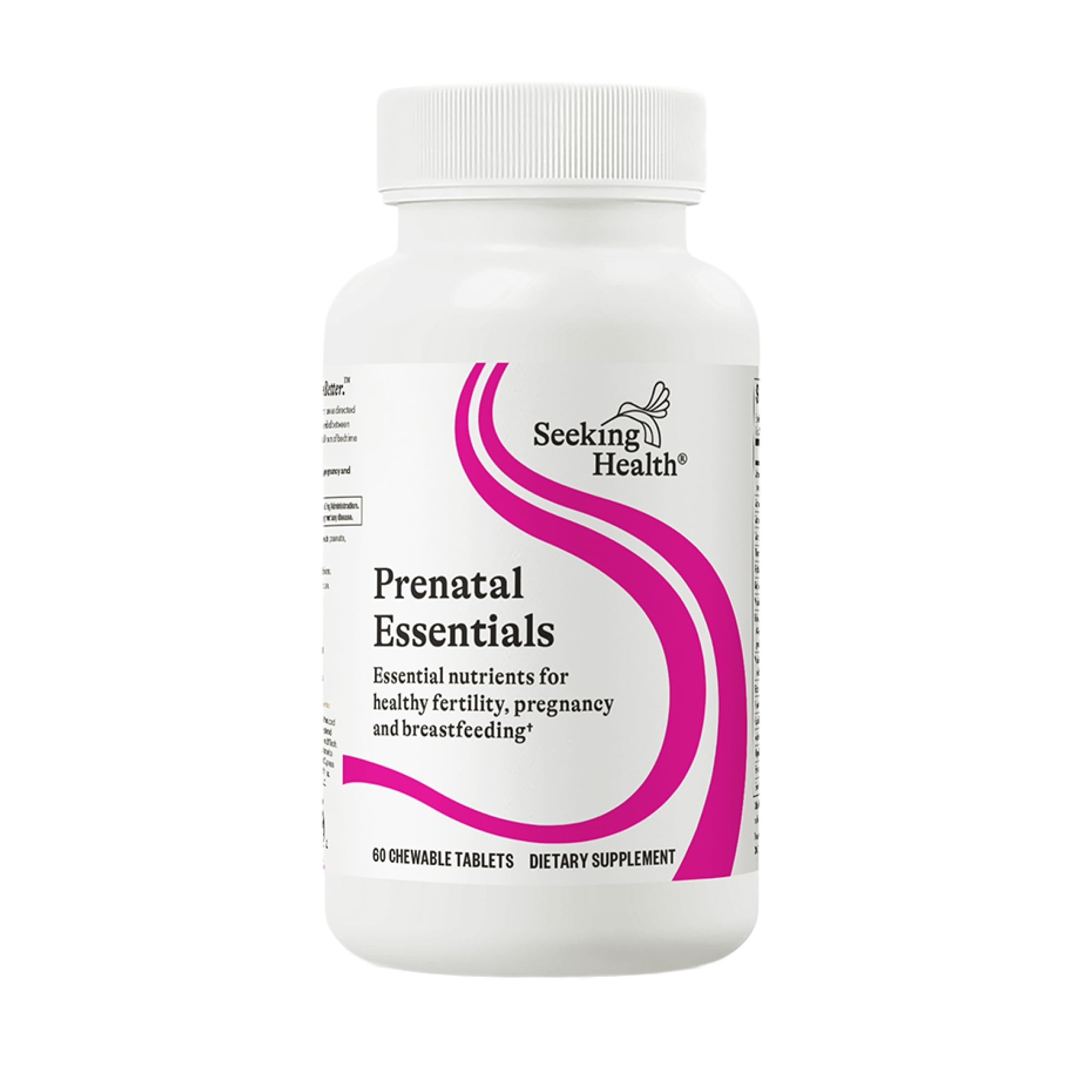 Seeking Health Prenatal Essentials Chewable - Prenatal Support Supplement with Riboflavin - Formula Supports Immune Health & Methylation - B12 Supplement to Support Genetic Development - 60 Tablets