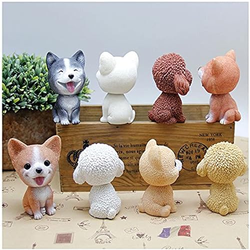 Miniatura 4 de BobbleHead - Perros hechos a mano con memoria de la infancia para automóvil, decoración de vehículos, cabeza mecedora hecha de resina natural