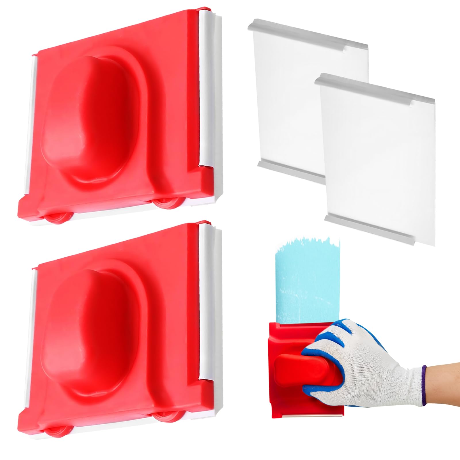 Paint Edger Tool Set 2 Pack Wall Edge Painting Tool Professional Paint Edge Trimmer Tool Paint Edger Paint Pad Multifunctional Latex Painting Flat Edger Paints Pads for Walls Ceilings Corners