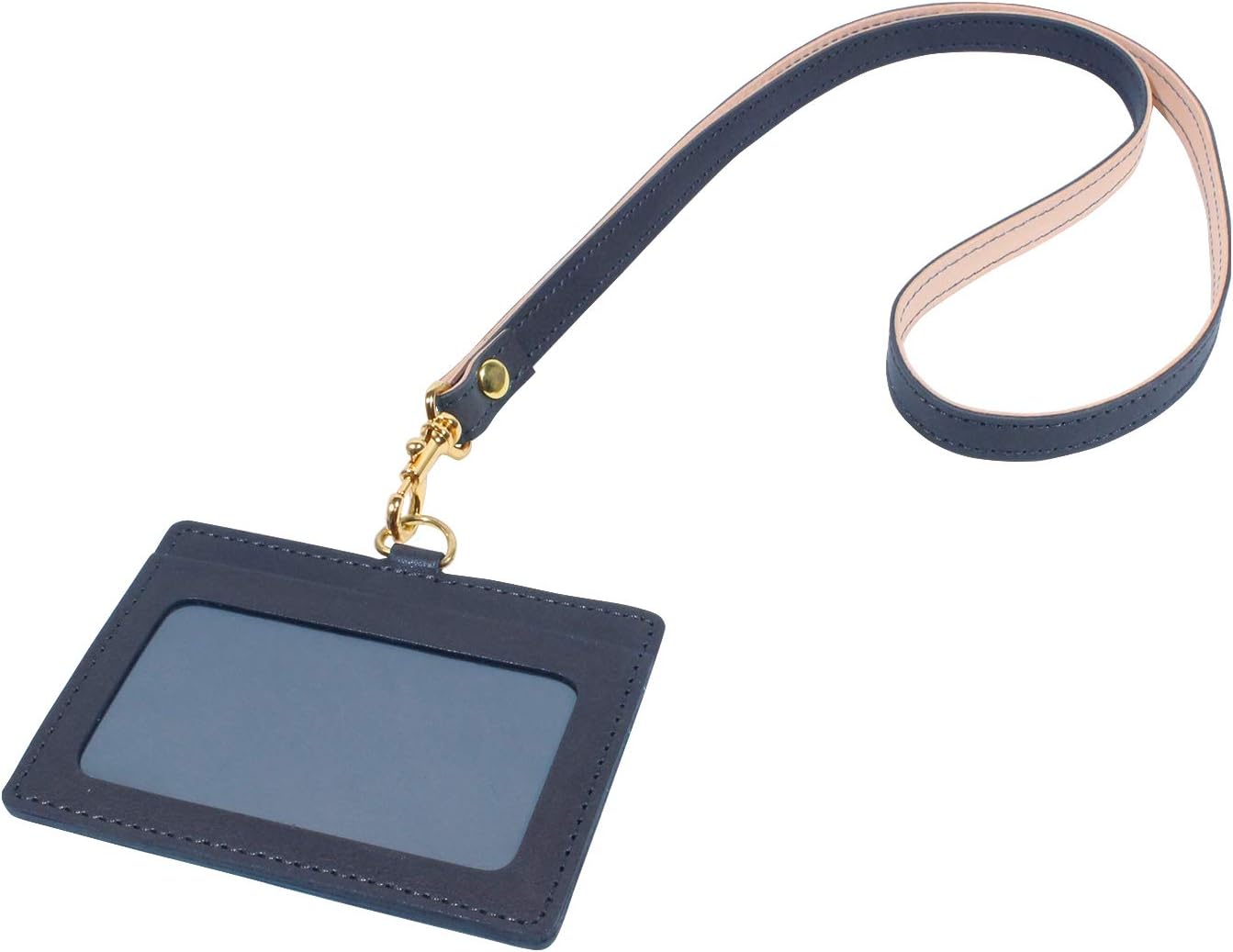 [Leather Himeji Honjin] Genuine Leather ID Case & Strap, Vintage Oil (Camel)