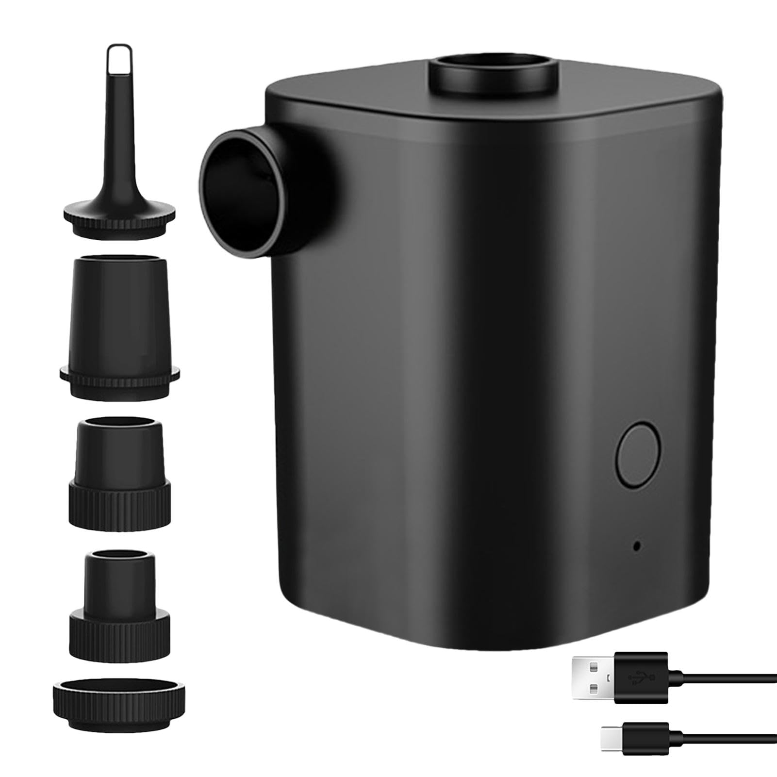 Electric Inflator Pump Rechargeable Bed Mattress Inflator with 5 Nozzles