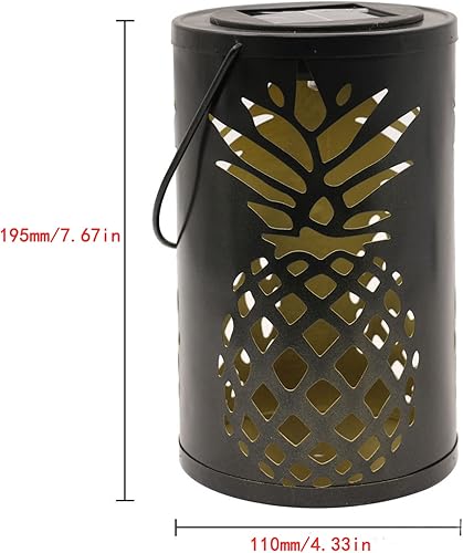 Miniatura 2 de Lxcom Lighting Luces solares colgantes de piña retro decorativas para jardín, farol de jardín, impermeable, lámpara de mesa solar para jardín,