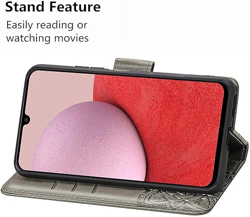 Miniatura 10 de MEUPZZK Funda para Samsung Galaxy A14 5G, funda tipo cartera Samsung A14 5G, piel sintética de alta calidad con diseño de flor de mariposa en