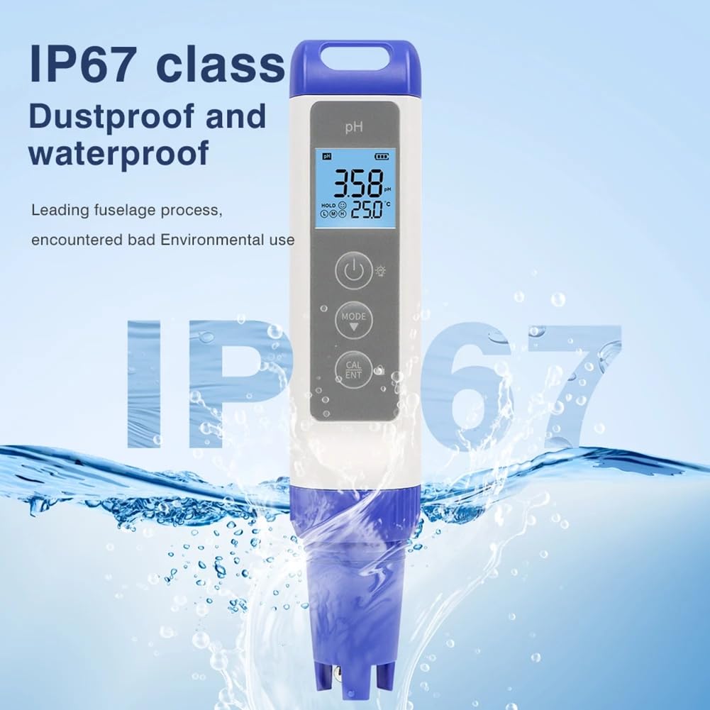 Medidor Digital de PH, ORP y Temperatura Bolígrafo de Prueba de PH. Monitor Digital de Calidad del Agua para Acuarios de Acuicultura.