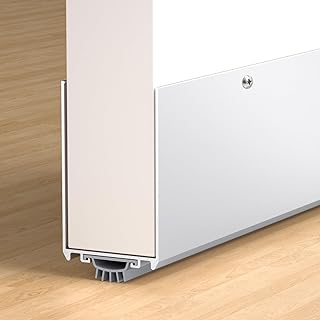 1-3/4" x 48" U-Shaped Door Sweep with Kick Plate, Aluminum Screw-On Draft Stopper, Weather Stripping Seal for Interior Exterior Doors, Blocks Dust Drafts(Silver)