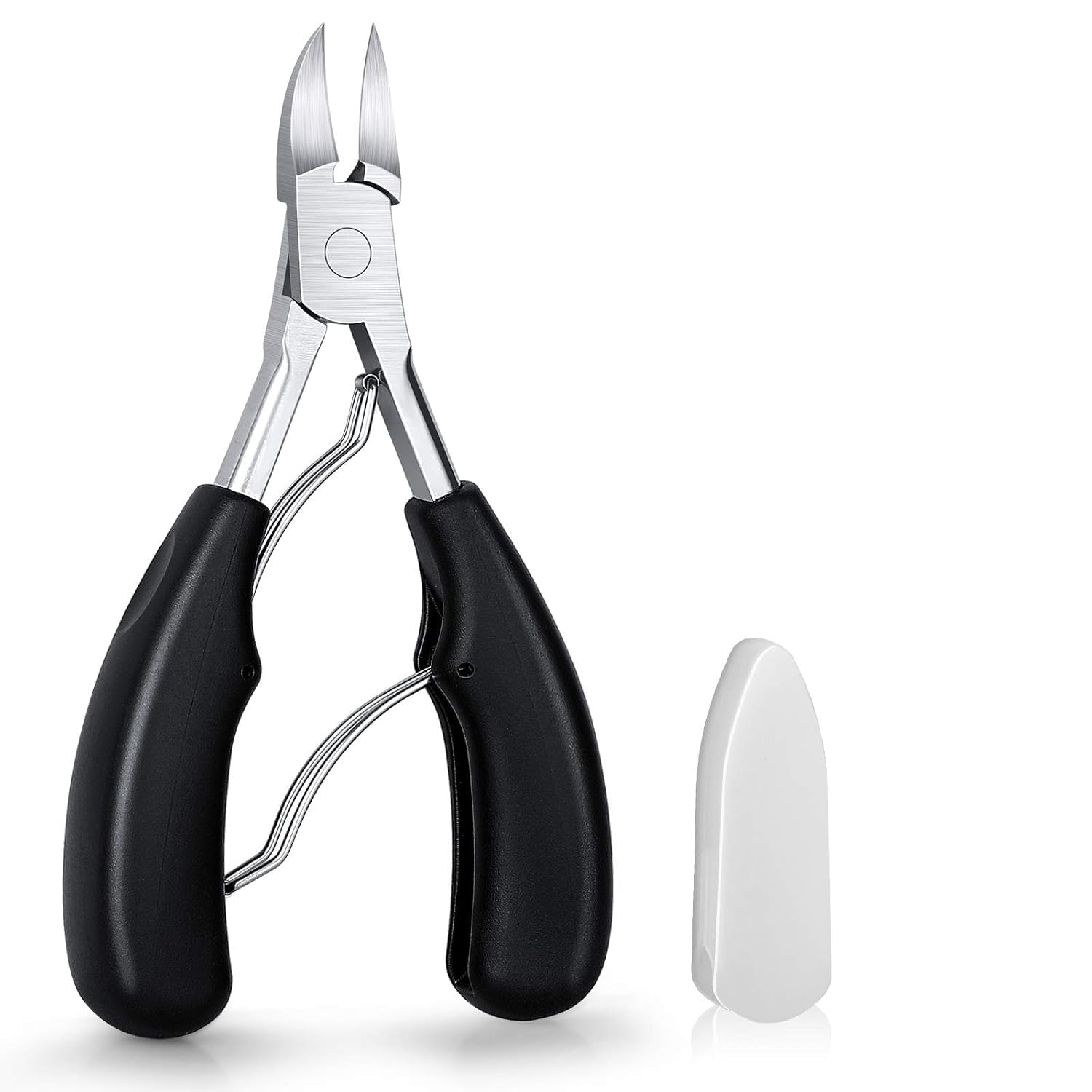 QUIQSHIPP Toe Nail Clipper for Ingrown or Thick Toenails, Heavy Duty Toenail Trimmer Nail Clipper Pedicure Tool with Long Handle and Soft Grip for Seniors Black
