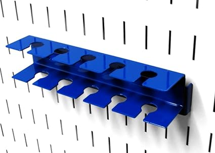 Wall Control ASM-SL-008 BU Pegboard Slotted Tool Holder Bracket Slotted Metal Accessory for Wall Control Pegboard Only, Blue