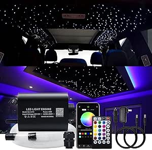 thumbnail image 2 of AKEPO 16W Fiber Optic Lights Optical Fibre Star Ceiling Light Kit RGBW APP+Music 2 of 13
