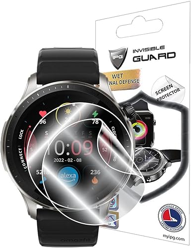 Miniatura 1 de IPG Protector de pantalla para reloj inteligente Amazfit GTR 4 (2 unidades) Invisible Ultra HD Película transparente anti arañazos, suave,