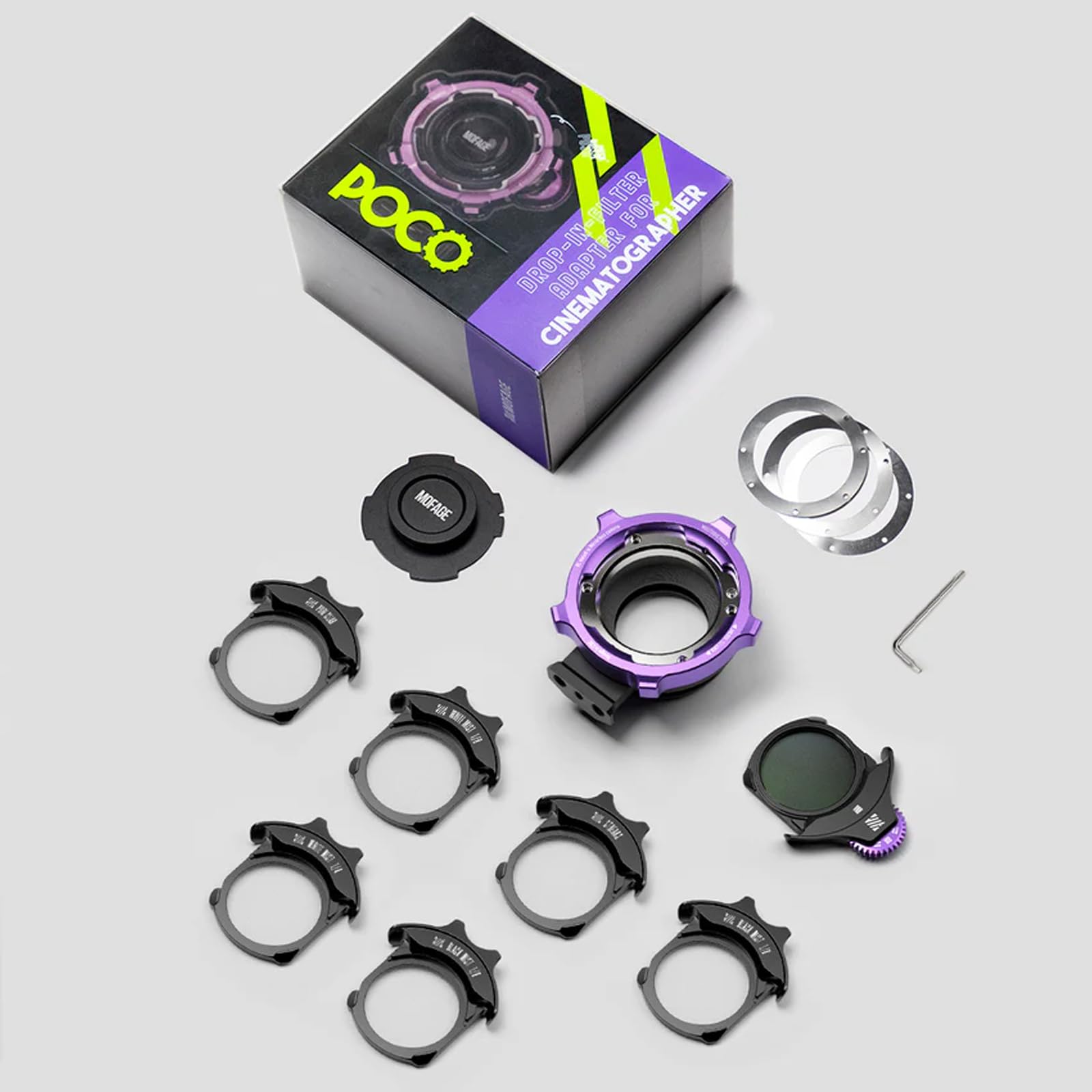 MOFAGE PL-L Lens Adapter Ring Kit for PL to L Mount Camera Lens Adapter, Fit All PL Lens Filter Size, Quick Change Filter