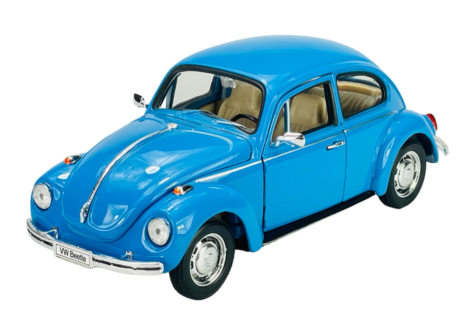 Welly Modèle VW Coccinelle Cabriolet Bleu Métal 11-12 Cm – Voiture Miniature Collection Détail Portes Ouvrantes Miniature Coccinelle Cabriolet