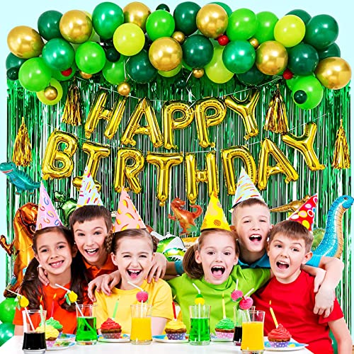 Dinosaur Party Decorations 135 Pcs Dinosaur Birthday Party Supplies With Dinosaurs Balloons, Happy Birthday Balloons, Curtains, Dinosaur Theme Party For Kids Girls Boys Baby Shower Celebration #TOP5