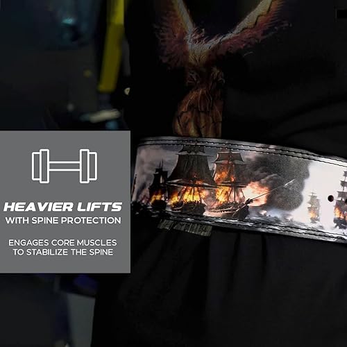 Miniatura 3 de Katamu Premium Leather Lever Weightlifting Belt Secure Steel Lever, Powerlifting Support for Deadlifts, Squats & Heavy Lifts - Lift More