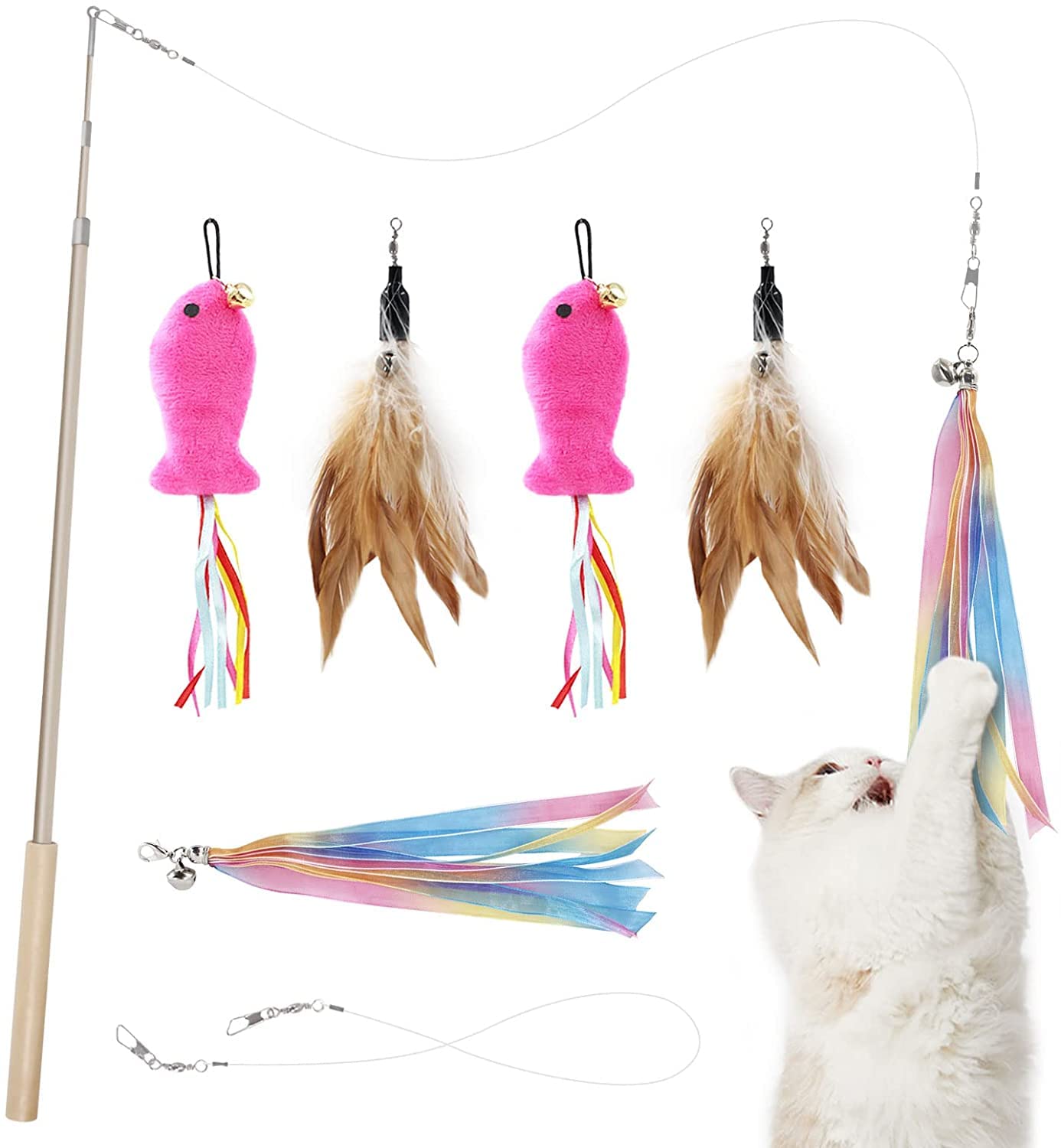 キラキラ猫ちゃん　お魚　猫　5個セット Amazon | SONGWAY 猫 おもちゃ 猫じゃらし ねこおもちゃ ねこじゃらし