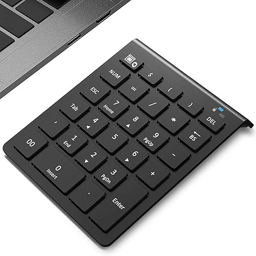 Miniatura 9 de Lekvey Teclado numérico Bluetooth para portátil, teclado numérico inalámbrico, teclado numérico de 28 teclas, teclado numérico de 28 teclas, teclado
