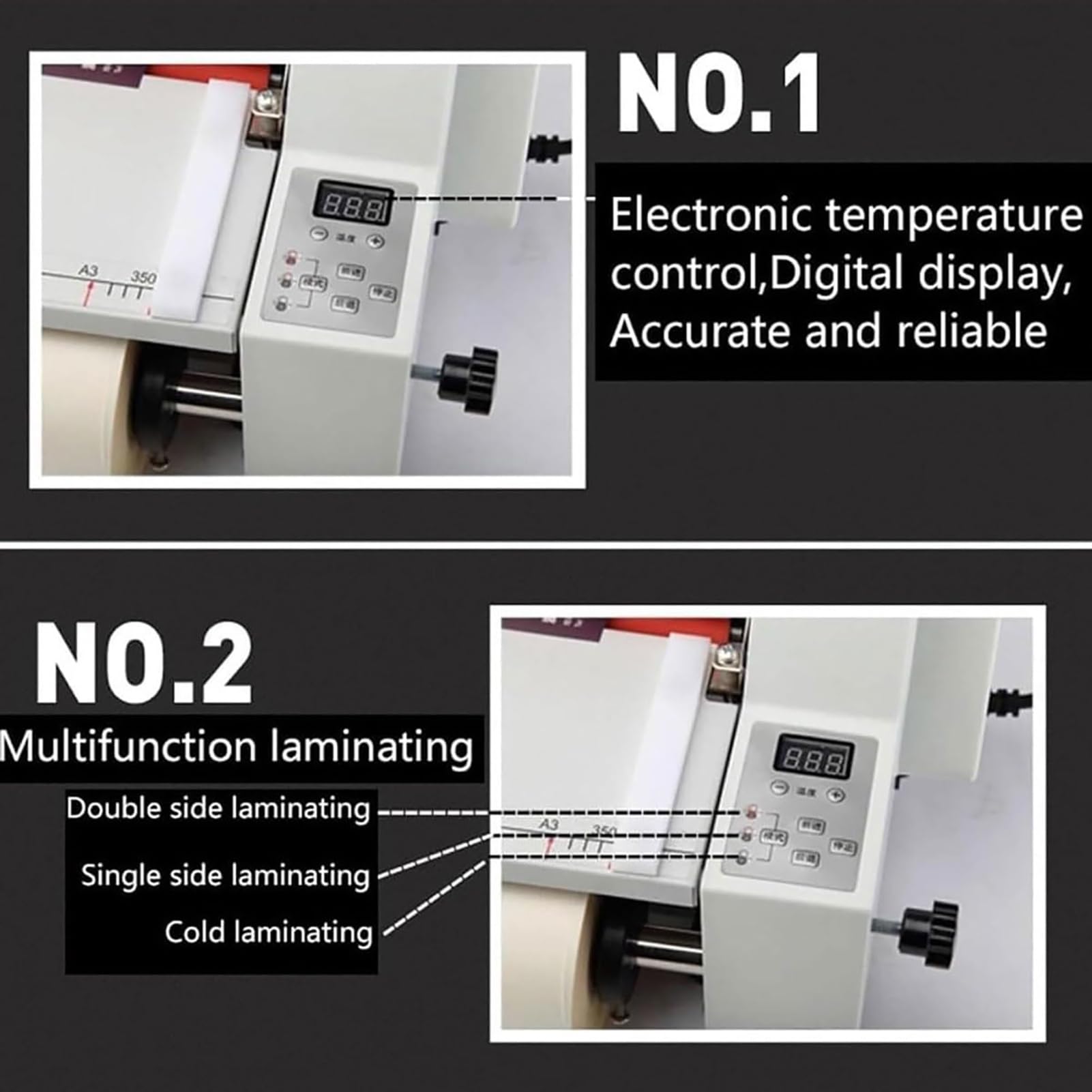 Laminatore caldo elettrico della laminazione a freddo con l'esposizione di Digital, il controllo della temperatura ed il Multi-modo per il film di BOPP Pte