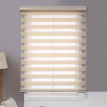 Zebra Blinds for Windows, Window Shades Dual Layer Light Filtering Sheer Fabric, Roller Shades, Zebra Shades for Privacy Protection for Home and Office