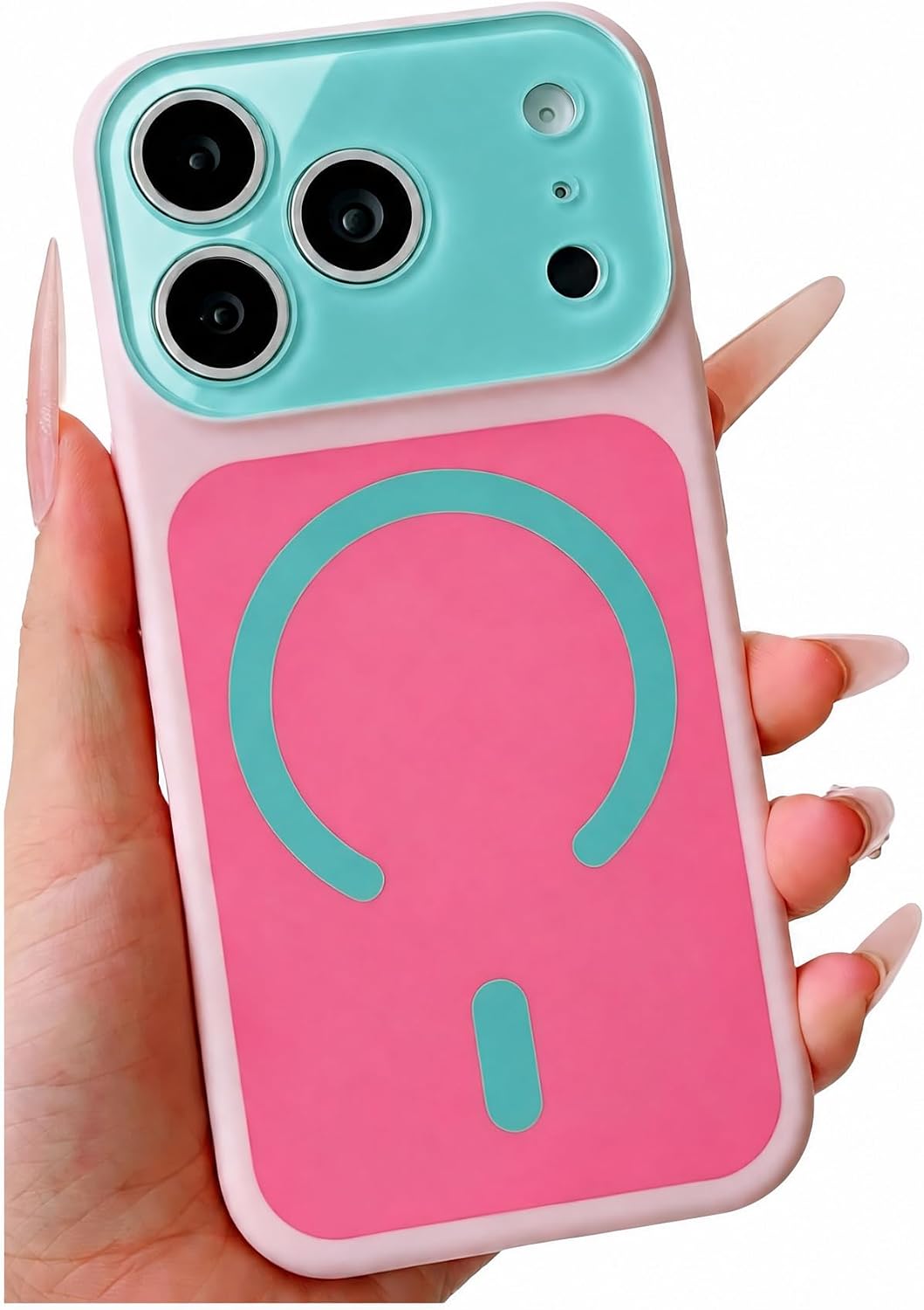 Cute Macaron Magnetic Case for iPhone 17 Pro Max,Pink
