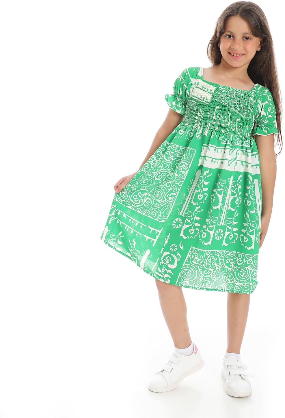 Andora girls Puff Sleeves Slip On Dress