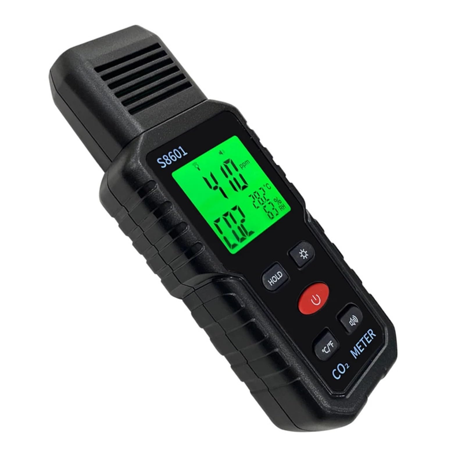 CO2-Tester, Kohlendioxid-Detektor, Rmluftqualitätsmonitor, 3-in-1, tragbarer CO2-Monitor-Tester, Temperatur und Luftfeuchtigkeit for zu Hse Breites Anwendungsgebiet(Semiconductive Senso)