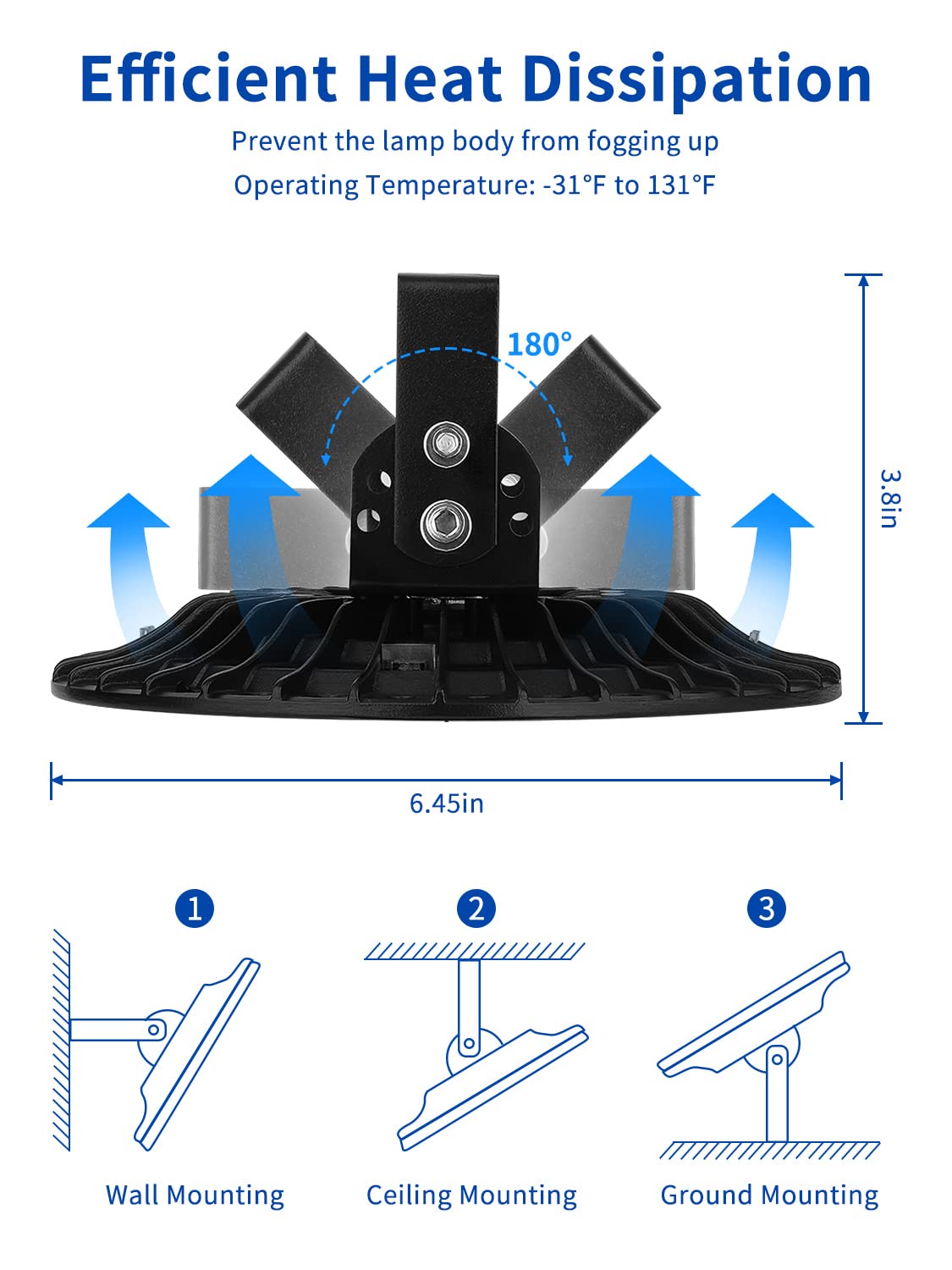 50W LED UFO Industrial Lamp,5000LM Hallenstrahler LED, 6000-6500K Kaltweiß LED Industrielampe,Beam Angle 120° Workshop Lighting,IP67 Wasserdicht Industrie Strahler Werkstattlampe