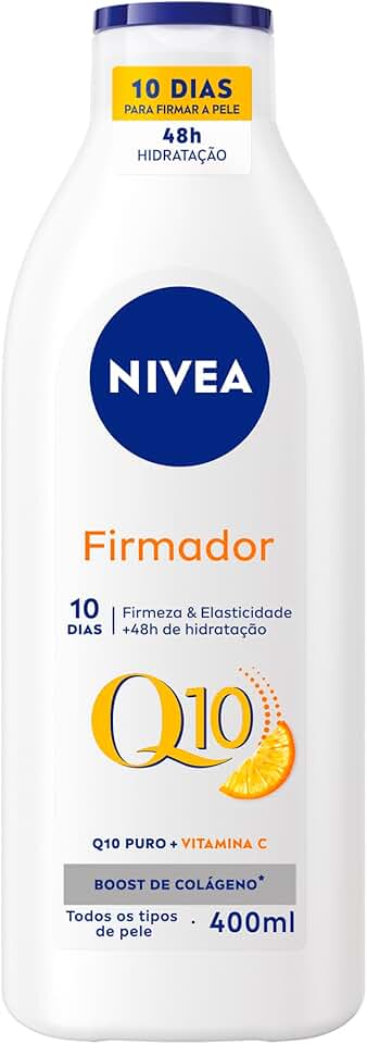 NIVEA Loção Hidratante Firmador Q10 + Vitamina C Todos os Tipos de Pele 400ml - Sua pele com mais firmeza e mais elasticidade em 10 dias, ainda hidratada e cheia de brilho, livre de flacidez