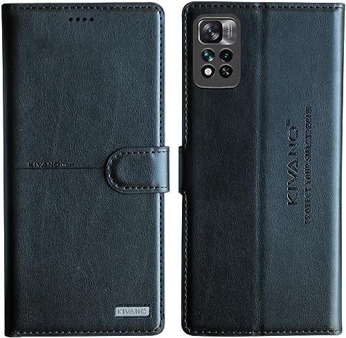 Image of KIVANO Compatible with Xiaomi Redmi 11i 5G / Xiaomi Redmi 11i 5G Hypercharge Flip Cover | Leather Finish | Inside Pockets & Inbuilt Stand | Shockproof Wallet Style Magnetic Closure Back Cover Case