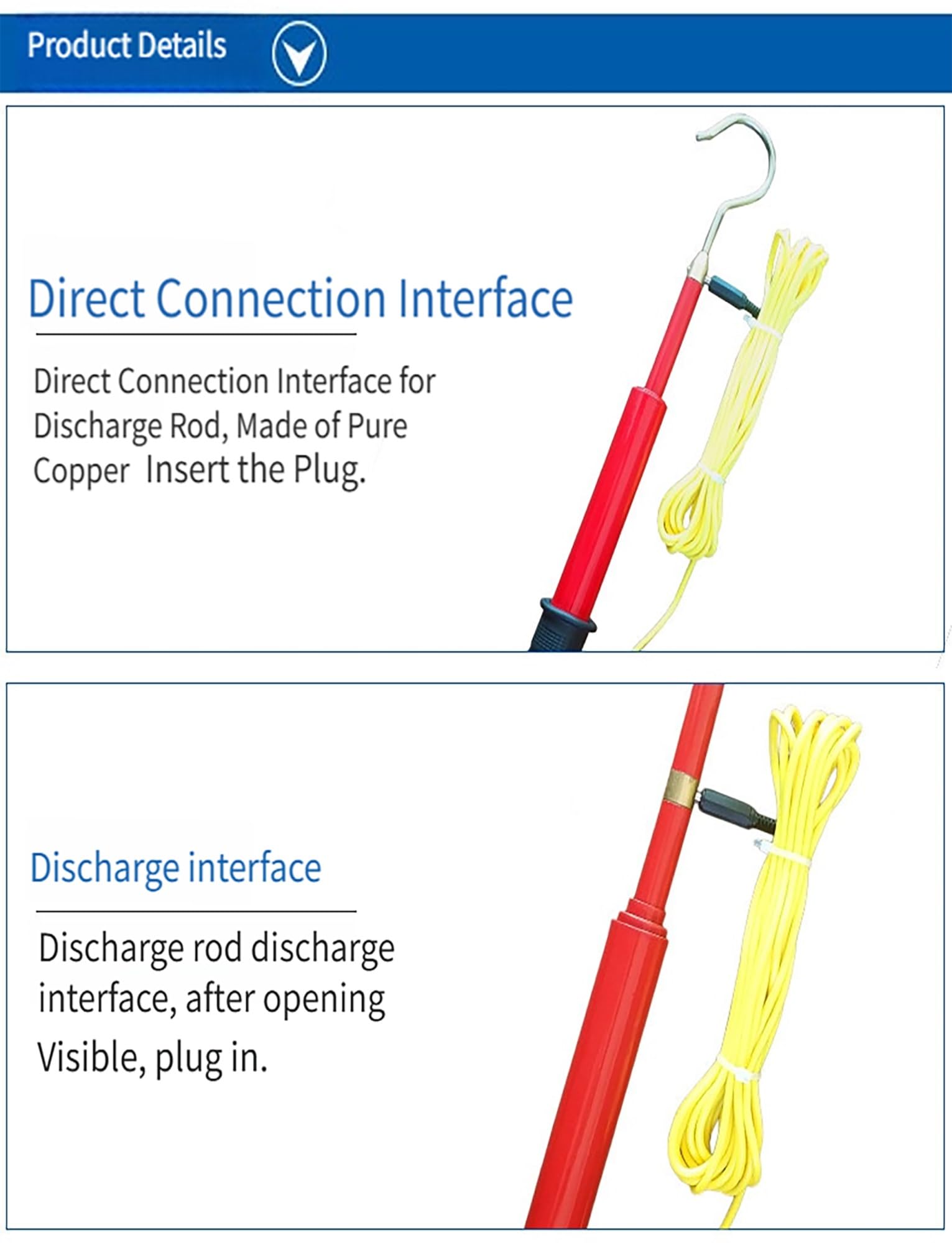 Bâton chauffant télescopique isolé en époxy pour la sécurité des lignes aériennes, tige de décharge haute tension portable pour l'entretien électrique