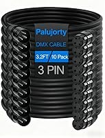 Vista 1 de Paquete de 10 cables DMX de 3 pines de 3.2 pies para luz de escenario y controlador