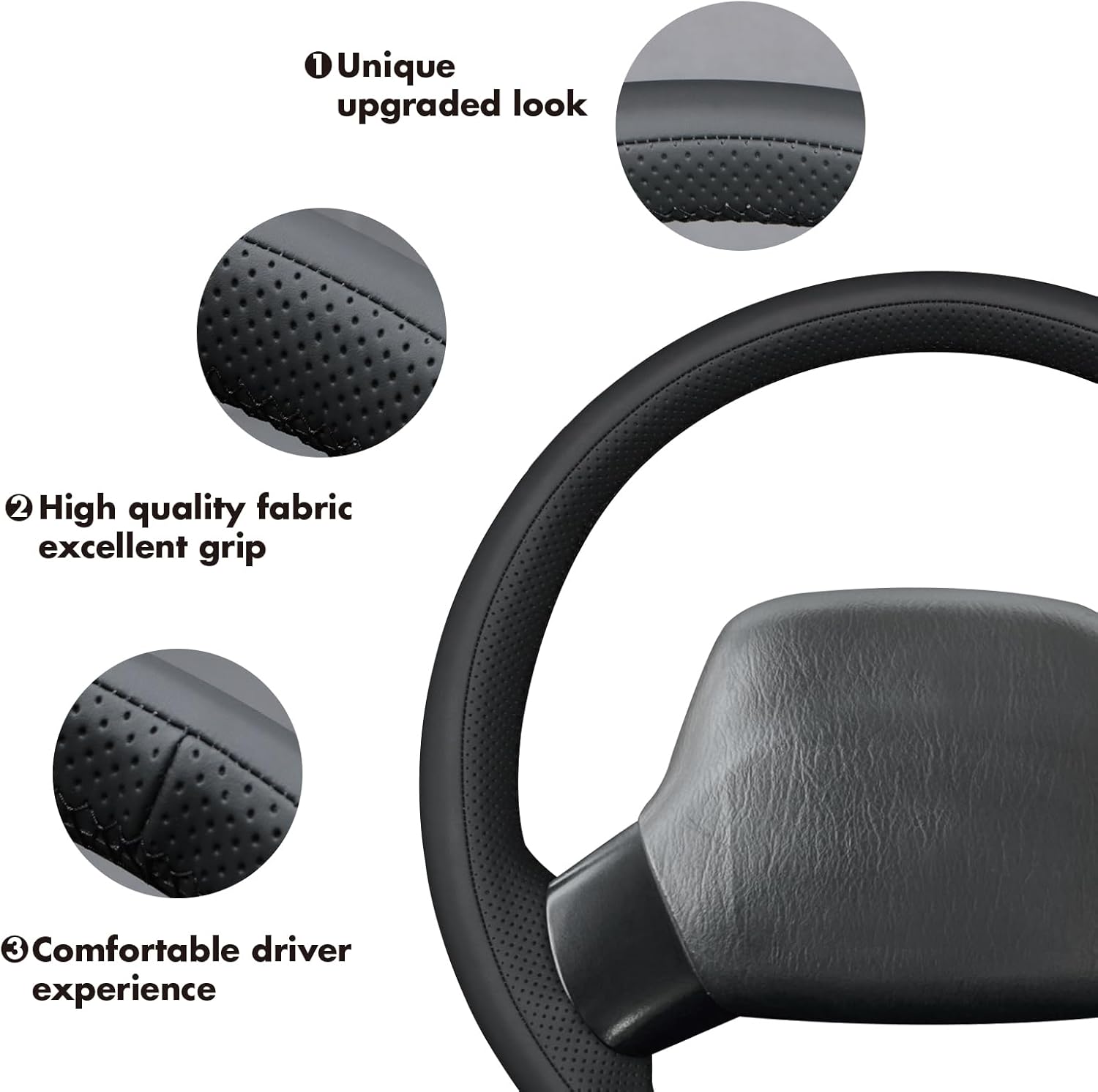MEWANT Steering Wheel Cover for Jeep Wrangler TJ Cherokee XJ 1997-2002 Hand-Stitched Steering Wheel Wrap