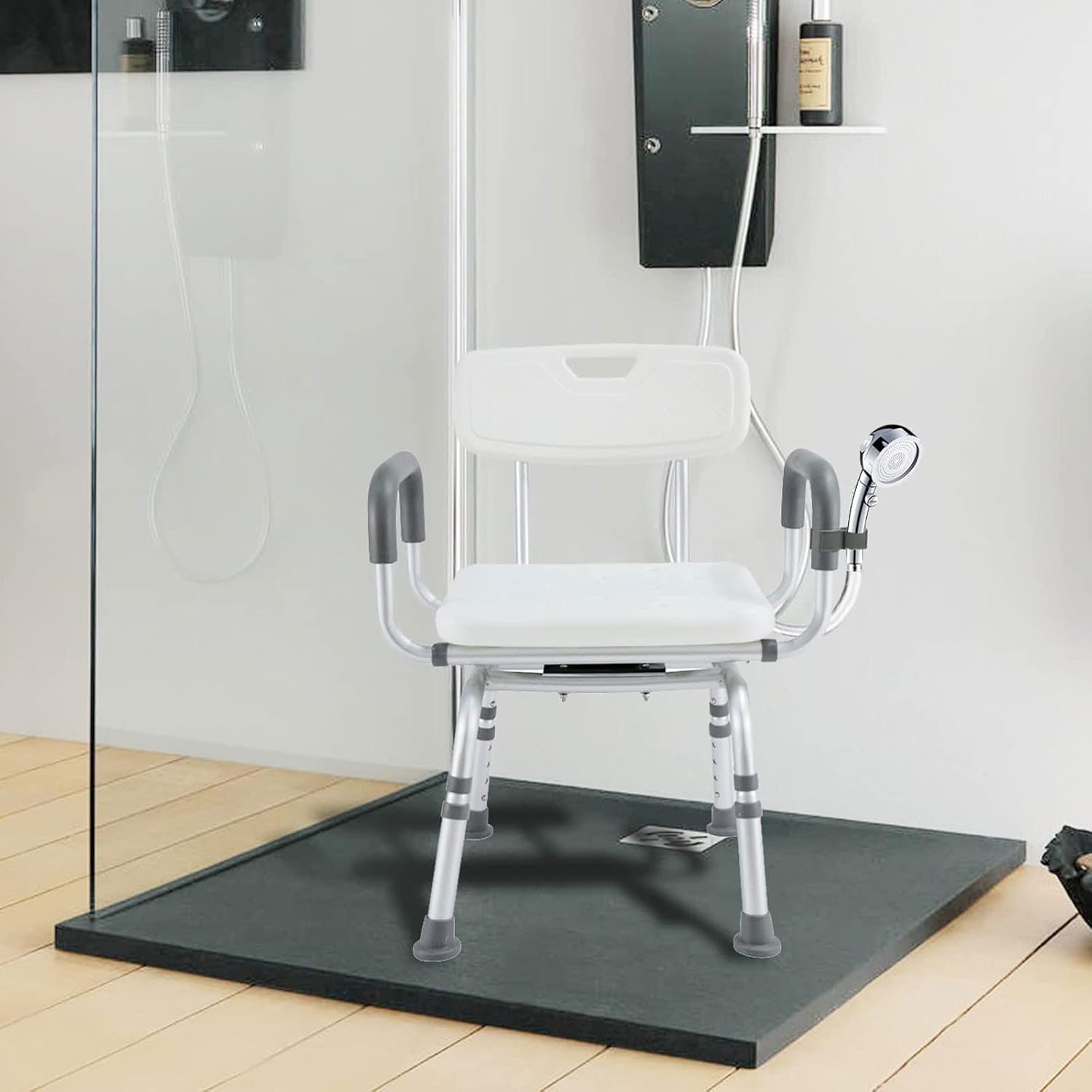 OLMCWOOL 360 Degree Swivel Shower Chair for Inside Shower