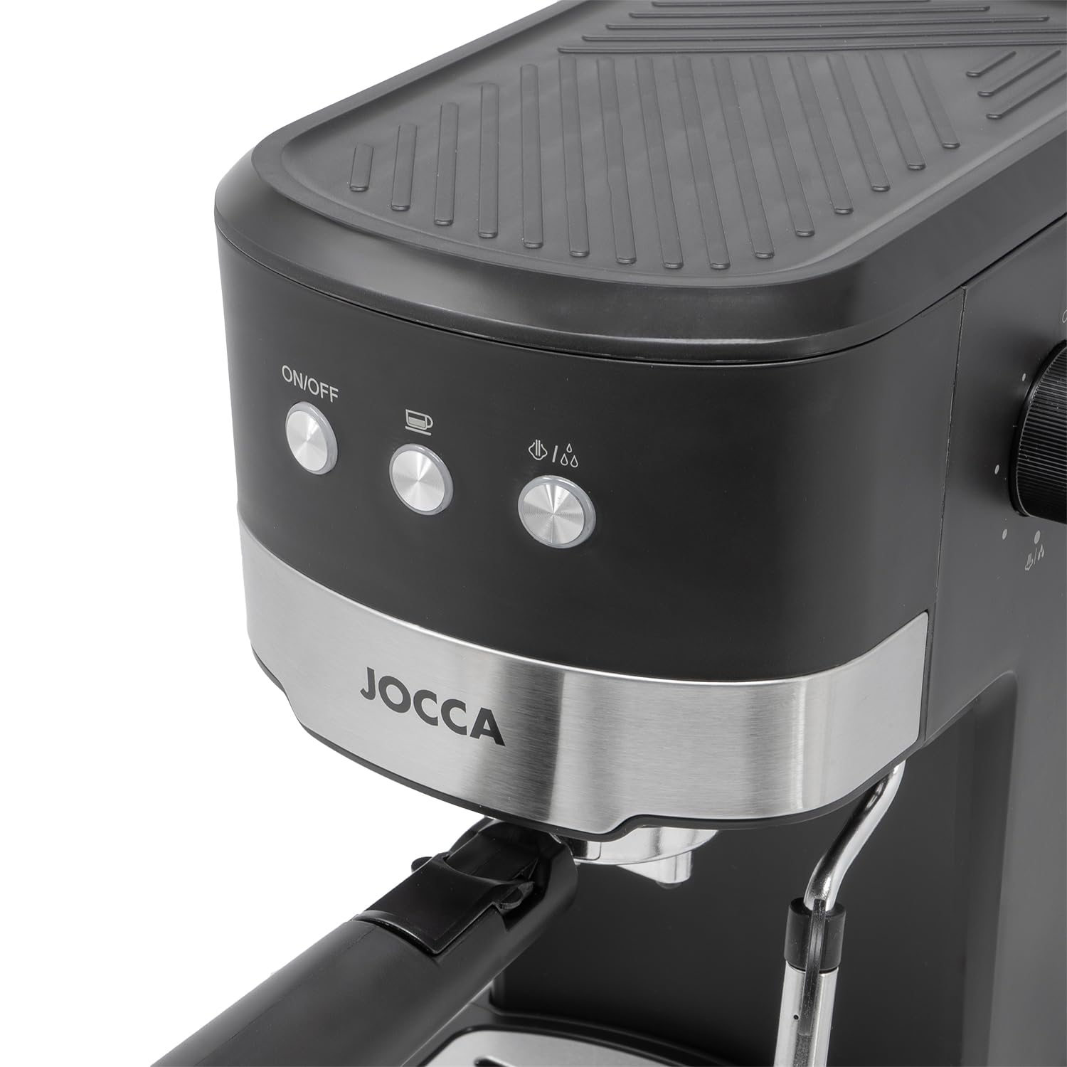 Jocca – Cafetera Espresso 20 Bares con Vaporizador | 1100W | Depósito 1,25L Desmontable | Metal | Color Negro | Preparación de 1 o 2 Tazas