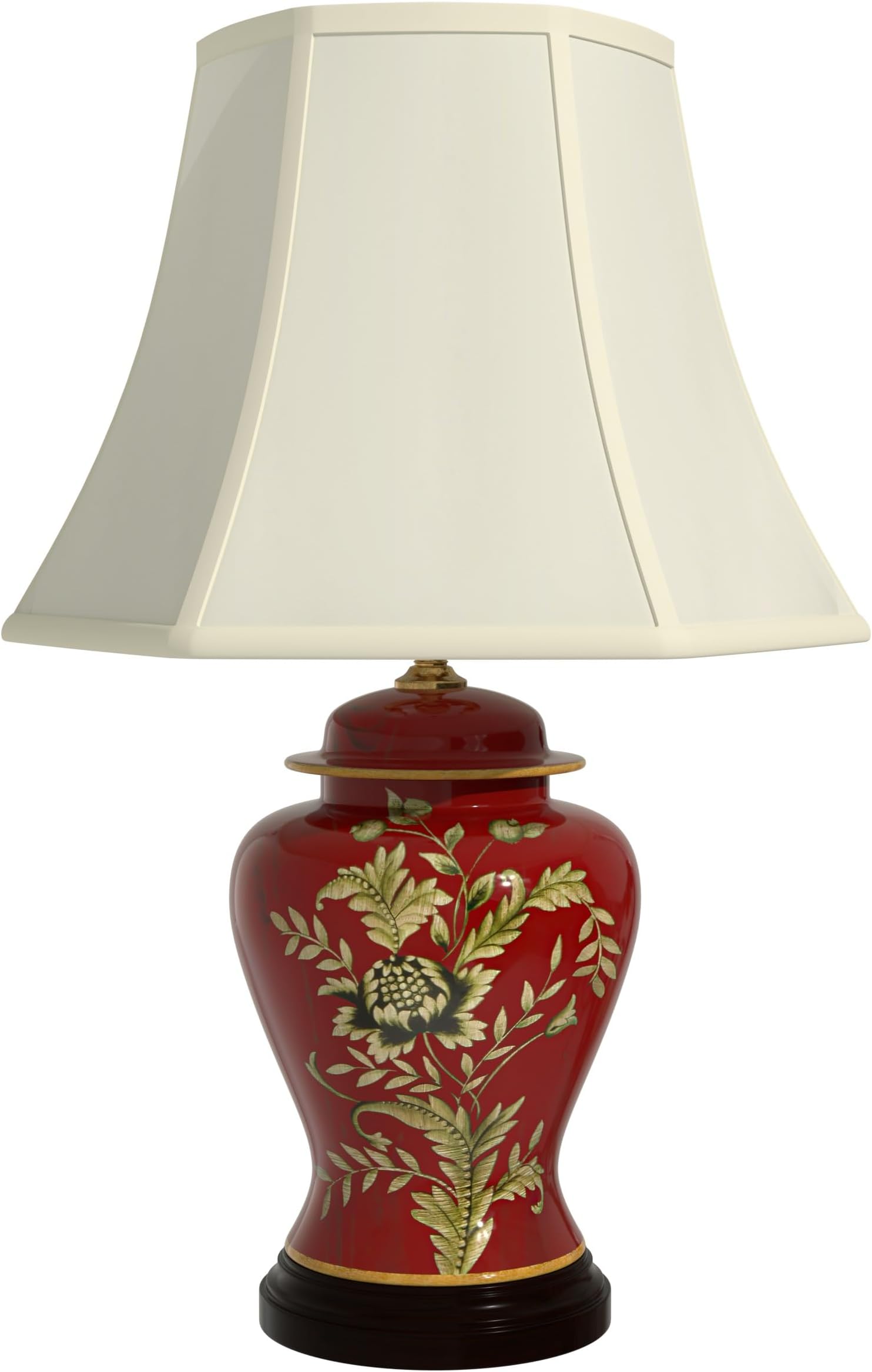 22.5" Golden Foliage Porcelain Lamp