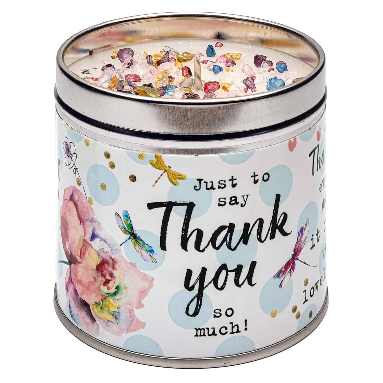 Best Kept Secrets White Thank You Tin Candle
