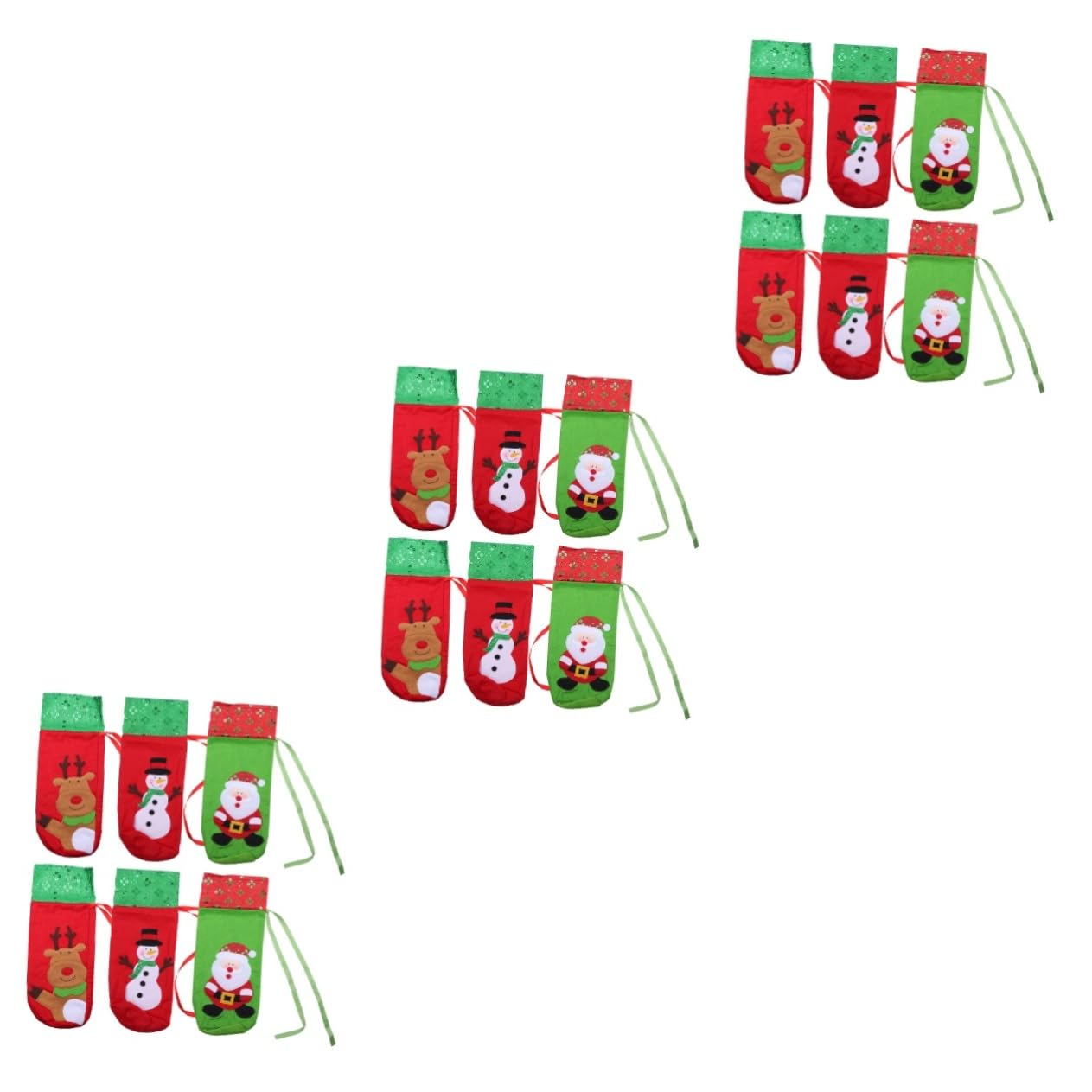 TOPBATHY 18 Pcs De Bouteille De Vin De Noël Housse De Bouteille De Vin à Cordon De De Noël Sacs à Cordon à Couvre-s Créatifs Sacs à à Plastique