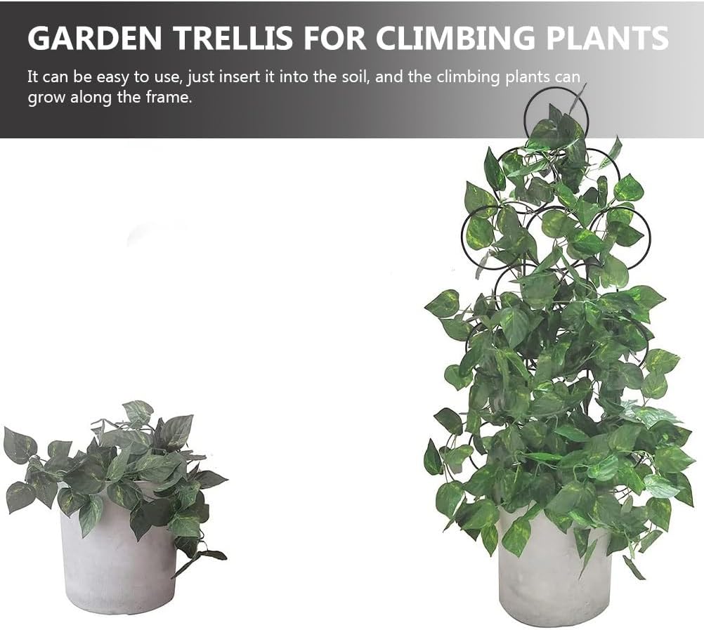 Yardwe Plant Climbing Frame - Metal Trellis for Climbing Plants, 15.75 Inch Garden Support for Potted Vines Indoor and Outdoor Use