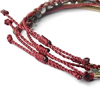 Vista 6 de Handmade Natural Stone Beaded Healing Bracelet Gift for Men Adjustable Rope String Bracelet