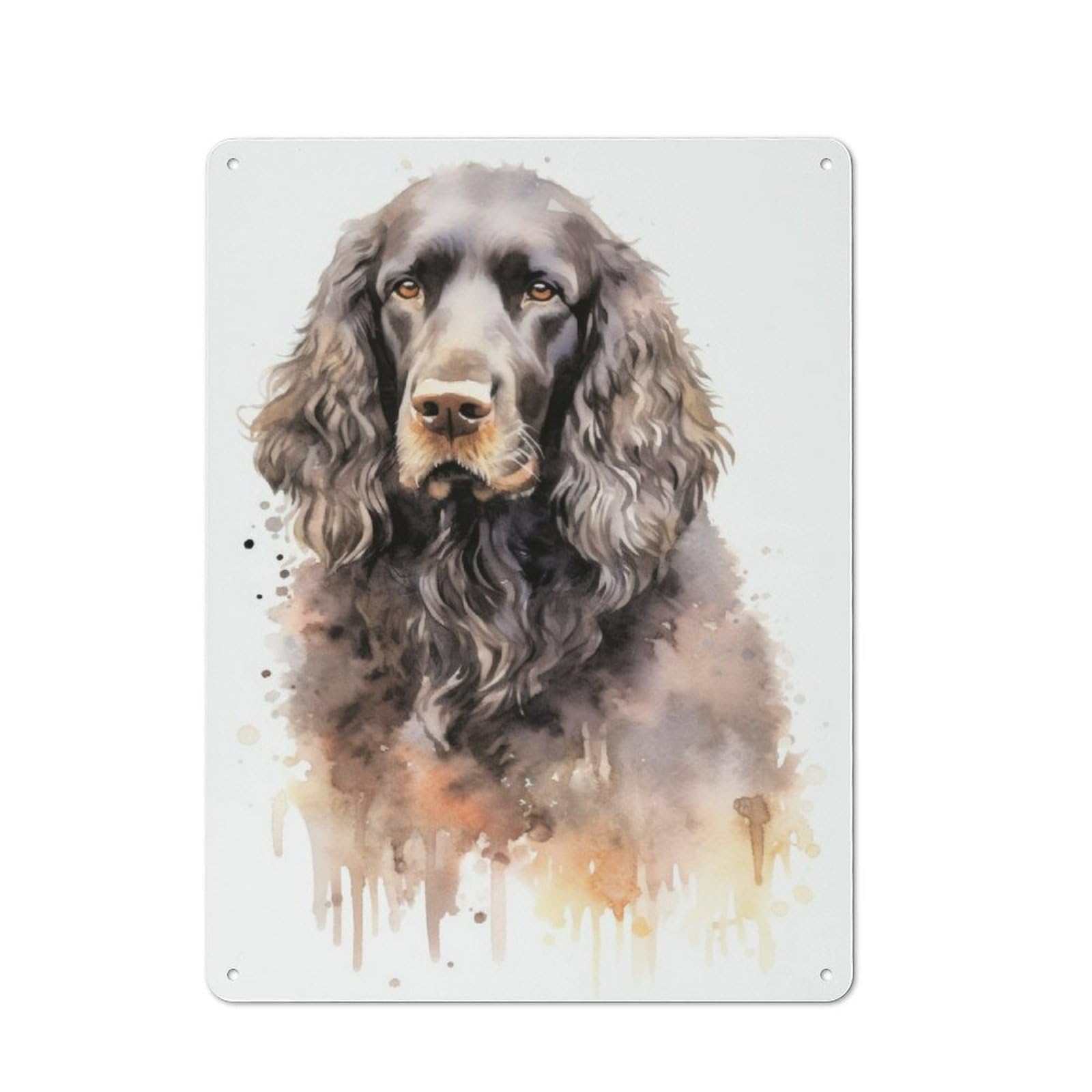 Watercolor Irish Spaniel Rustic Metal Wall Decor 40x30cm, Decorative Metal Plaque for Shed, Garden Room, Porch Or Garage