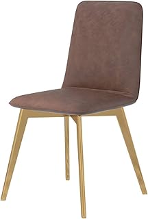 DJFIOSD Nordic Sillas De Metal Práctico De Comedor, Sillas De Cuero del Hogar Sillas De Respaldo Multifuncional Salón para Sala De Estar, Comedor, Dormitorio, Cocina,Marrón