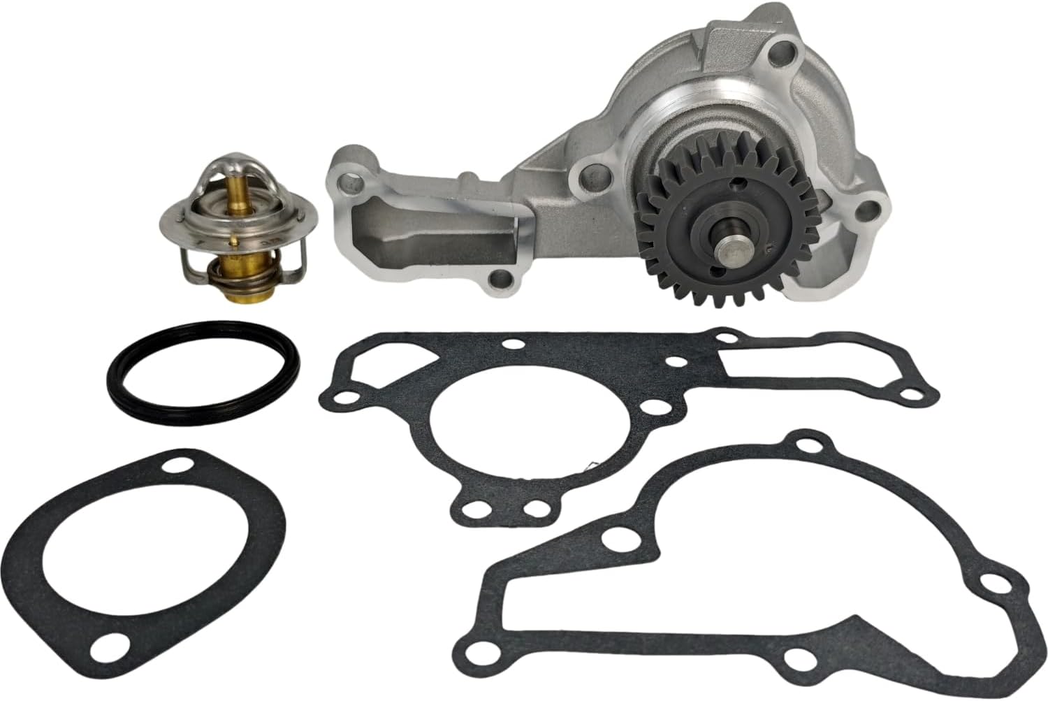EZROAD Water Pump 49044-2066 with Gasket 11060-2450 11060-2451 Thermostat 49054-2056 Compatible with Kawasaki FD590V FD611V FD620D FD661D KAF620 Engine, Mule 2500 2510 2520 3000 3010 3020 4000 4010