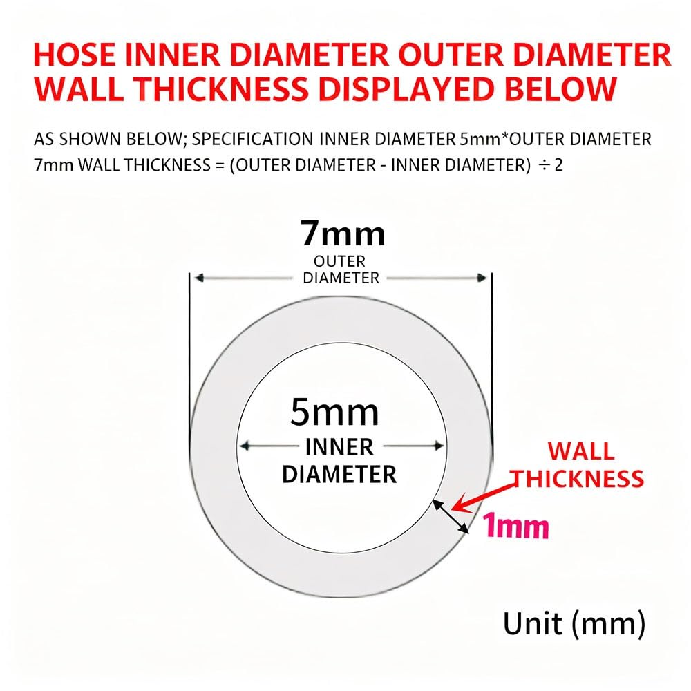 Grauer Flex-Schlauch 2m Hitzetolerant für Wasser/Luft | Langlebig, reißfest, abriebfest, mehr. Durchm., leicht schneidbar, haushalt(ID8 x OD12 mm)