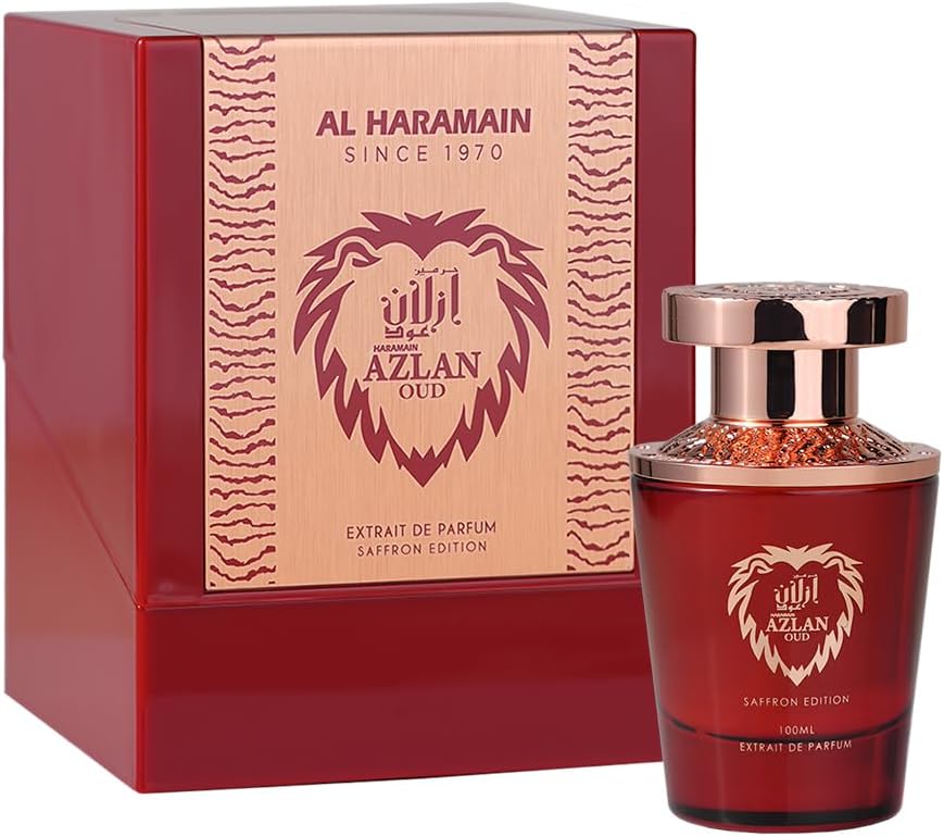Azlan Oud Saffron Edition Extrait De Parfum 100ml | Luxury Unisex Perfume | Oriental Woody Fragrance with Saffron, Amber, Incense, Musk & Cedar