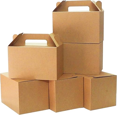 Unarty 30 piezas de cajas grandes con asa, cajas de 9 x 6 x 6 pulgadas para regalos, grandes cajas de regalo para fiestas de boda