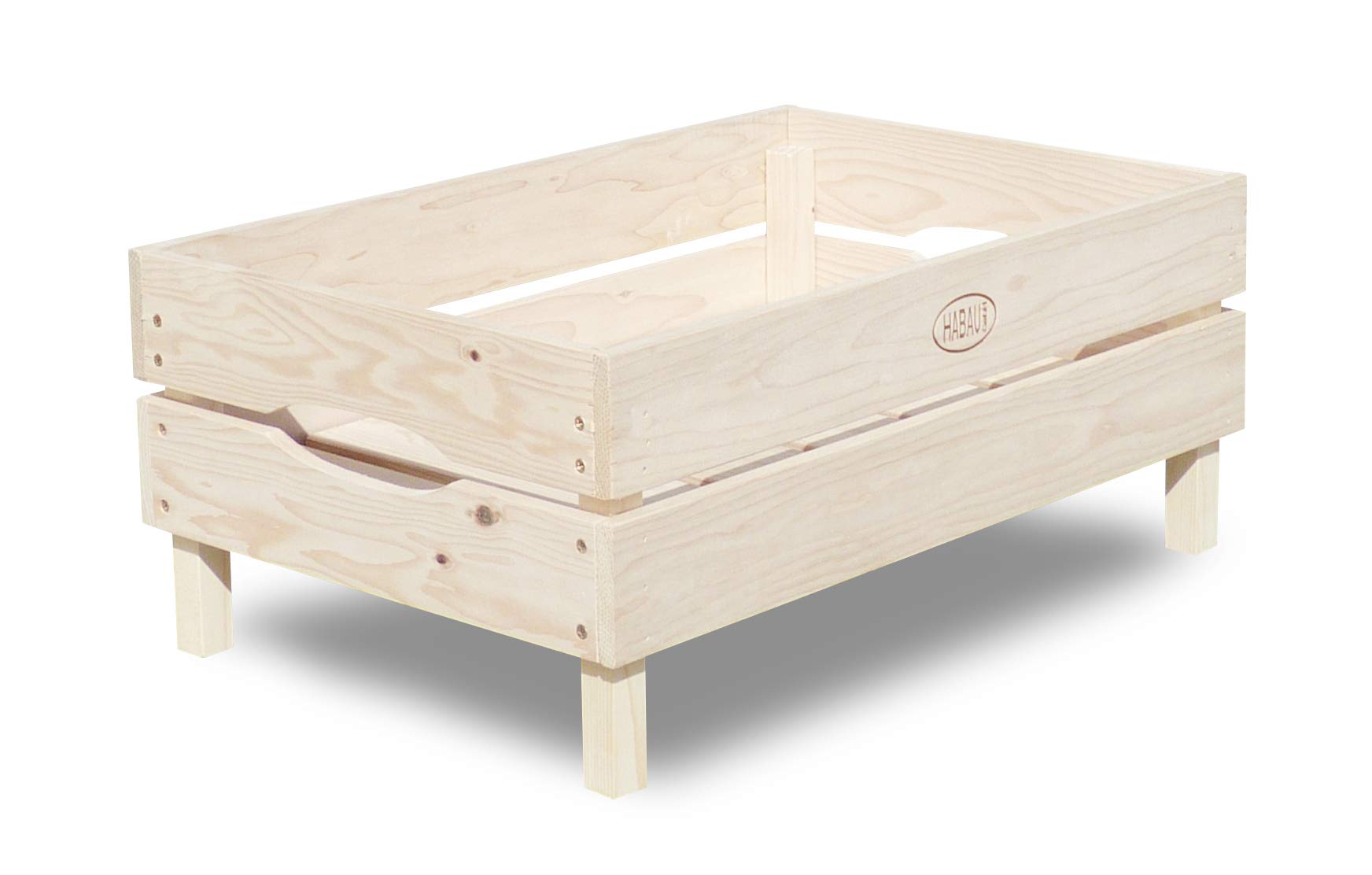 HABAU Obst- und Gemüsekiste im 3er Set, stapelbar, je 45 x 30 x 19 cm, Braun