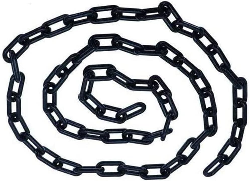 MACHSWON 5m x 6mm Plastic Chain Barrier Link Warning Safety Parking Space Plastic Chain for Decorative Garden Fence Assorted Colours(Black)