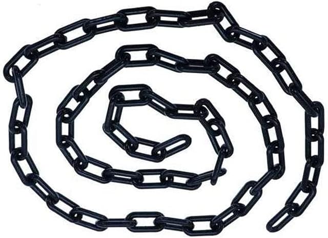MACHSWON 5m x 6mm Plastic Chain Barrier Link Warning Safety Parking Space Plastic Chain for Decorative Garden Fence Assorted Colours(Black)