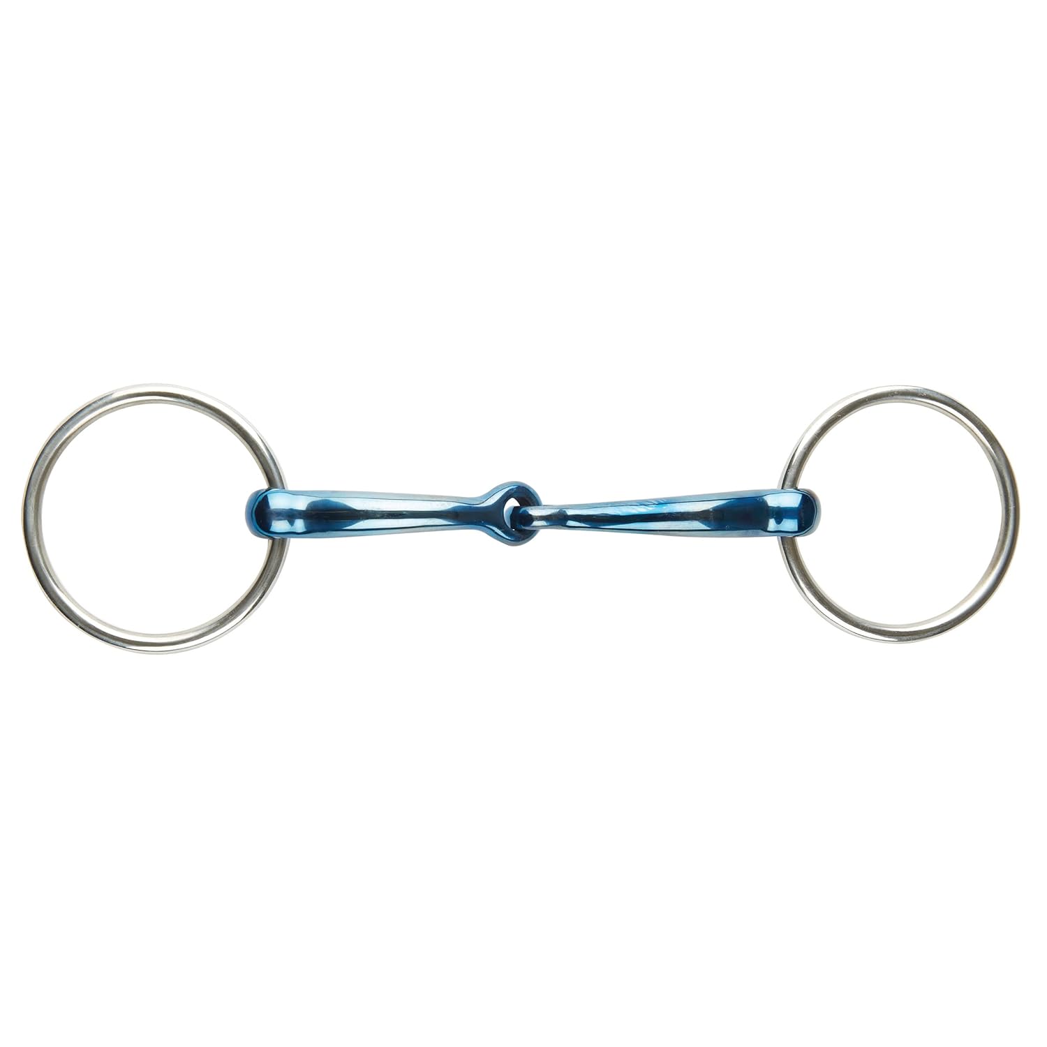 JP Korsteel Blue Steel Jointed Loose Ring Snaffle Bit, 4"