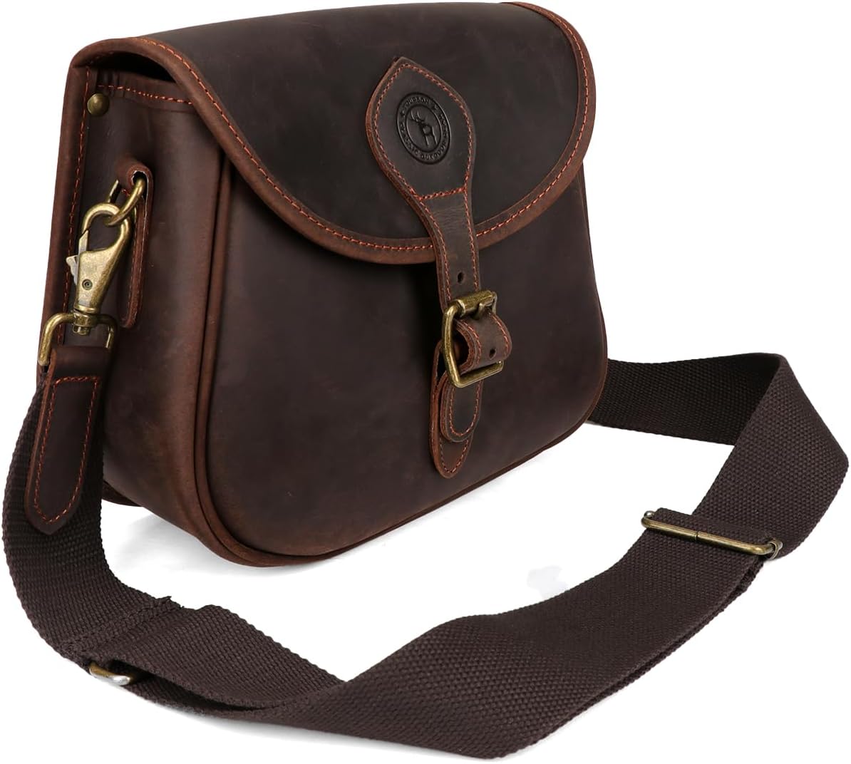 TOURBON Leather Cartridge Bag 12GA 20GA 16GA 28GA Shotgun Shell Holder Bag for Skeet Trap Sporting Clay SHooting