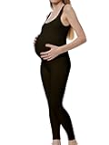 Maternity Workout Romper Pregnancy Yoga Ribbed One Piece Seamless Square Neck Leggings Jumpsuit
