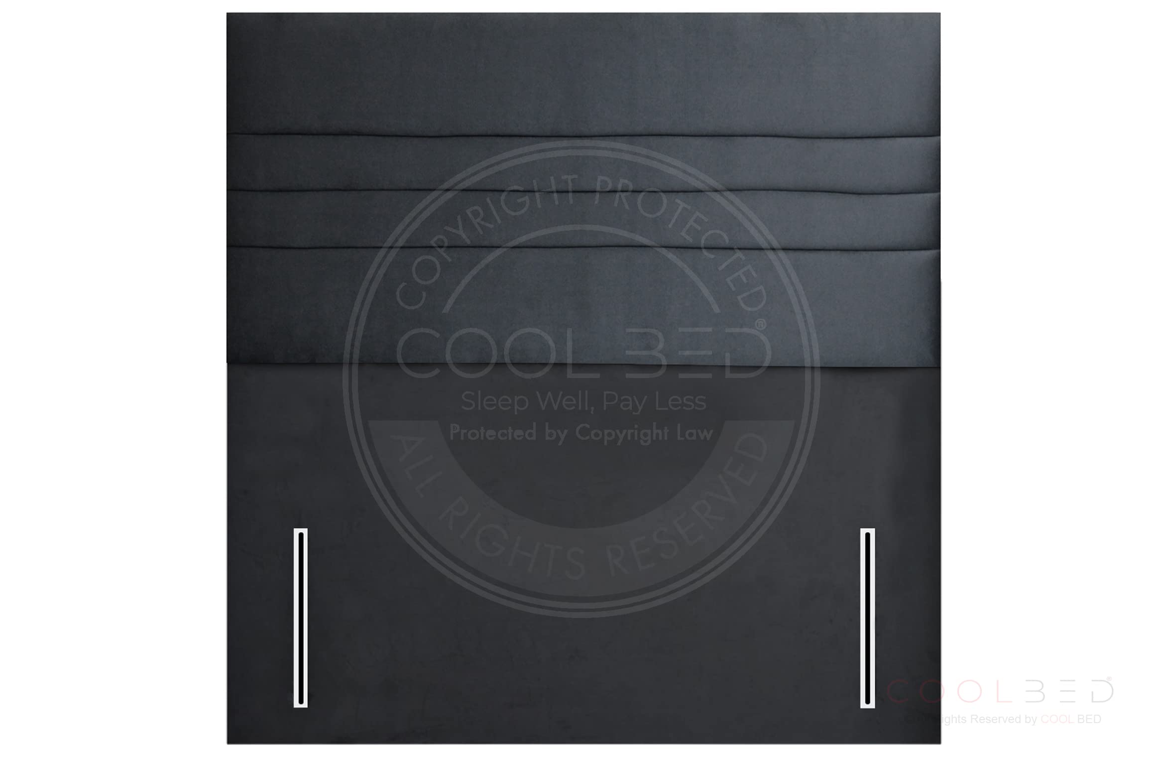 COOL BED Black Plush Velvet Mint 54" Inch Floor Standing Headboard for Divan Ottoman Beds (Black Plush, King-Size - ใ5FTใ)